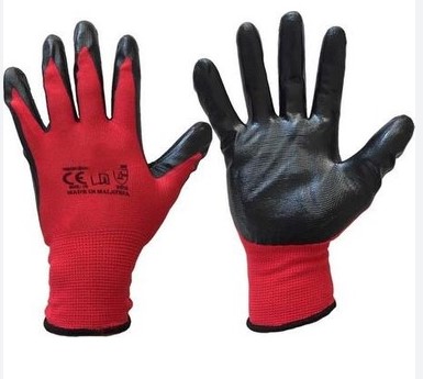 BY ELİ NİTRİL ELDİVEN KIRMIZI  ( 12 ÇİFT )